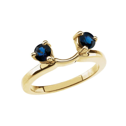 14K Yellow Gold Natural Blue Sapphire Wrap-Style Ring Enhancer
