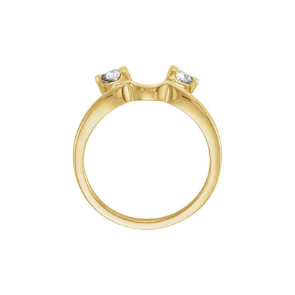 14K Yellow Gold 1/6 CTW Natural Diamond Wrap-Style Ring Enhancer