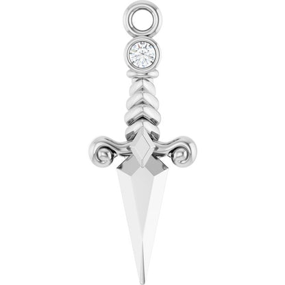 .025 CT Natural Diamond Dagger Dangle