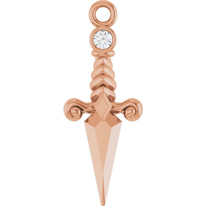 .025 CT Natural Diamond Dagger Dangle