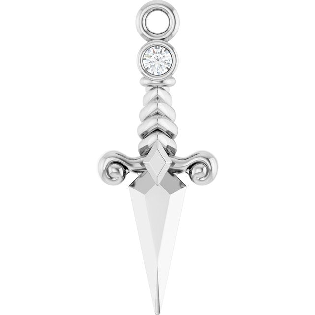 .025 CT Lab-Grown Diamond Dagger Dangle