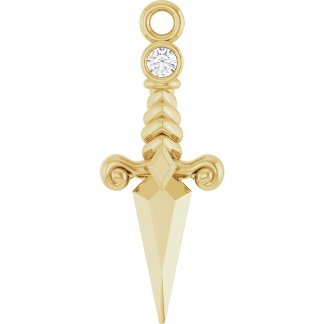 .025 CT Natural Diamond Dagger Dangle