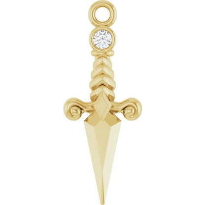 .025 CT Lab-Grown Diamond Dagger Dangle