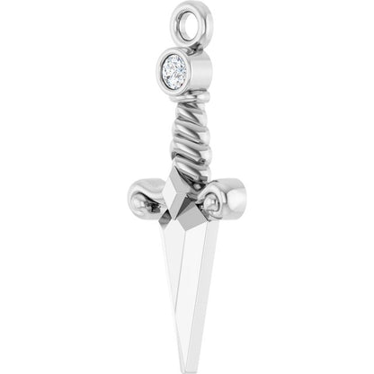.025 CT Natural Diamond Dagger Dangle