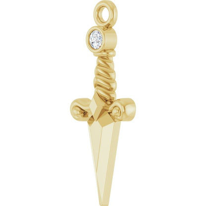 .025 CT Lab-Grown Diamond Dagger Dangle