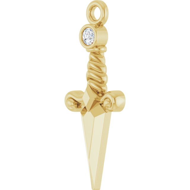 .025 CT Natural Diamond Dagger Dangle