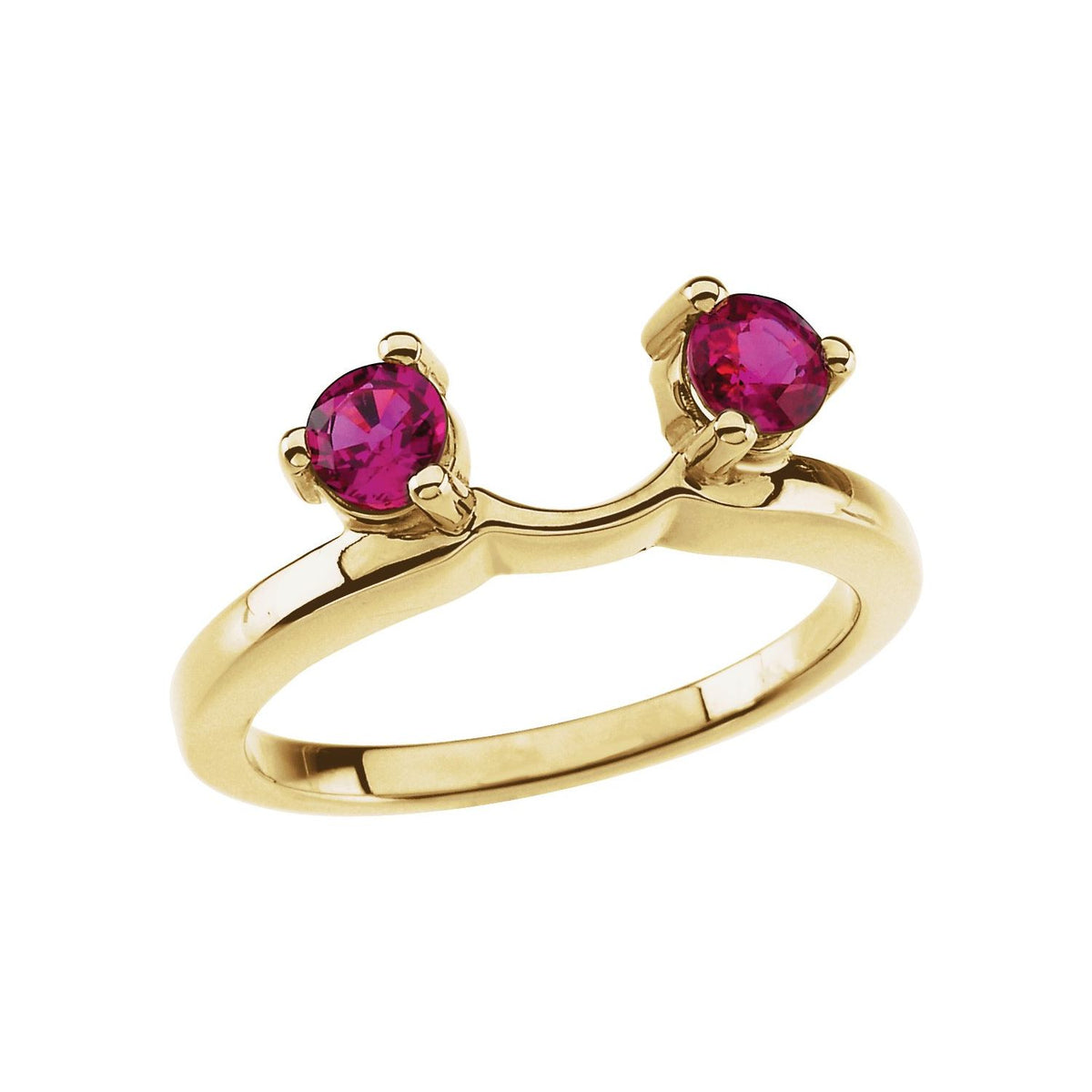 14K Yellow Gold Natural Ruby Wrap-Style Ring Enhancer