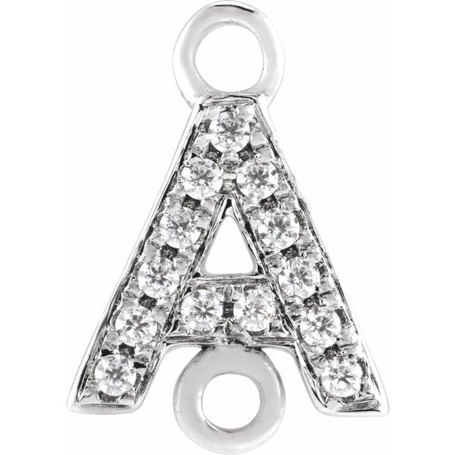 Petite Pavé® .05 CT Natural Diamond Initial Link