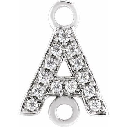 Petite Pavé® .05 CT Natural Diamond Initial Link