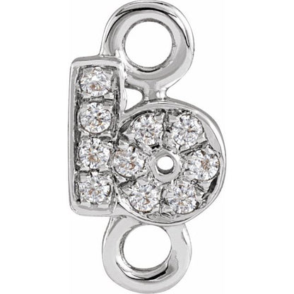 Petite Pavé® .025 CTW Natural Diamond Initial Link
