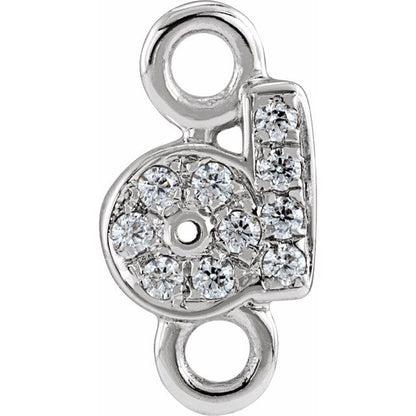 Petite Pavé® .025 CTW Natural Diamond Initial Link