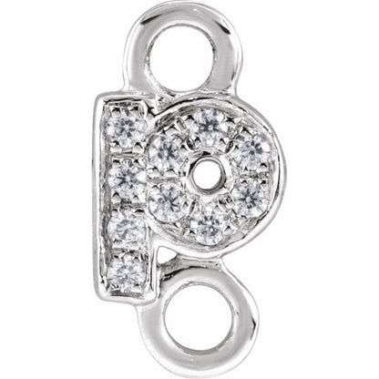 Petite Pavé® .025 CTW Natural Diamond Initial Link