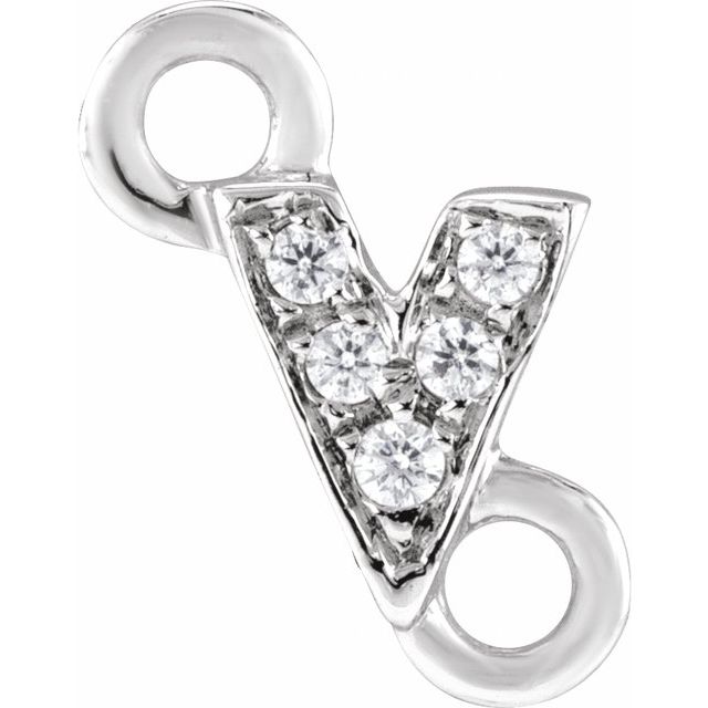 Petite Pavé® .015 CTW Natural Diamond Initial Link