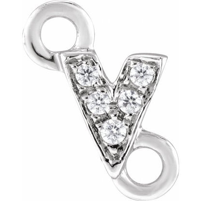 Petite Pavé® .015 CTW Natural Diamond Initial Link