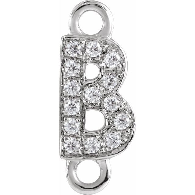 Petite Pavé® .05 CT Natural Diamond Initial Link