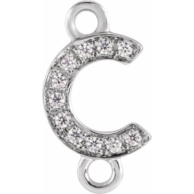 Petite Pavé® .04 CT Natural Diamond Initial Link