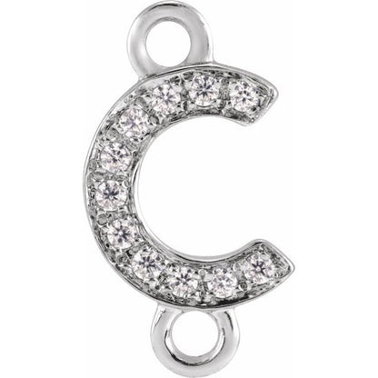 Petite Pavé® .04 CT Natural Diamond Initial Link