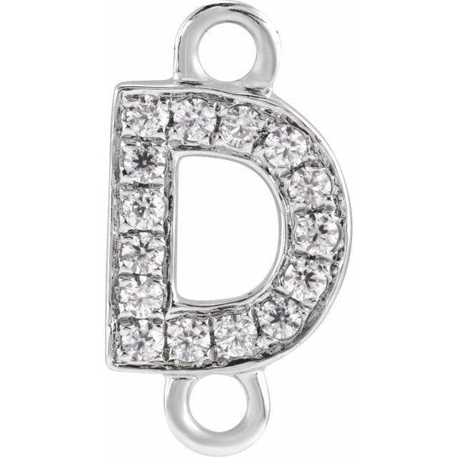 Petite Pavé® .05 CT Natural Diamond Initial Link