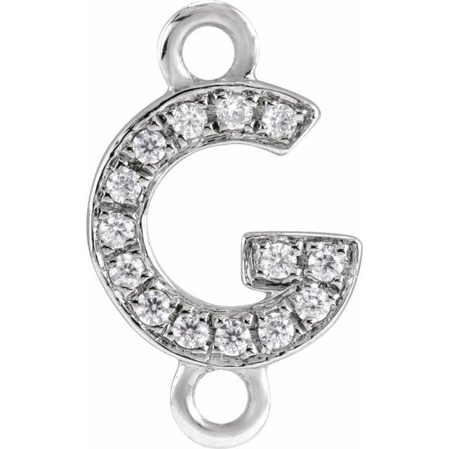 Petite Pavé® .05 CT Natural Diamond Initial Link