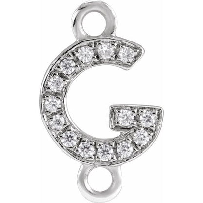Petite Pavé® .05 CT Natural Diamond Initial Link