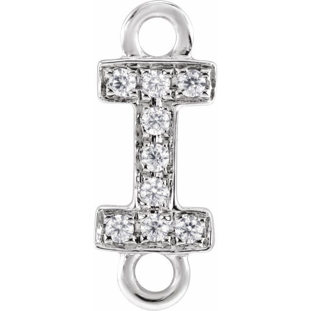 Petite Pavé® .03 CT Natural Diamond Initial Link