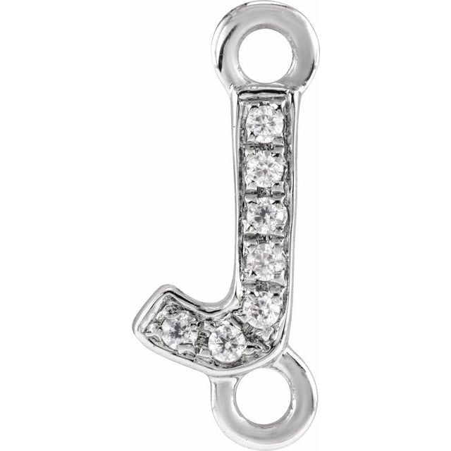 Petite Pavé® .025 CT Natural Diamond Initial Link