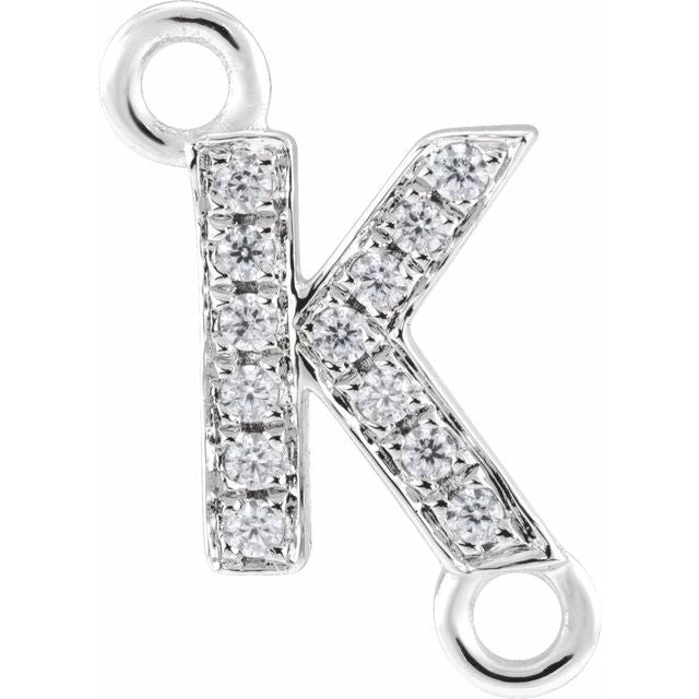 Petite Pavé® .04 CT Natural Diamond Initial Link