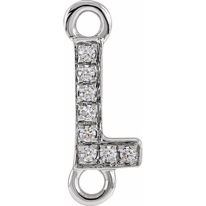 Petite Pavé® .03 CT Natural Diamond Initial Link