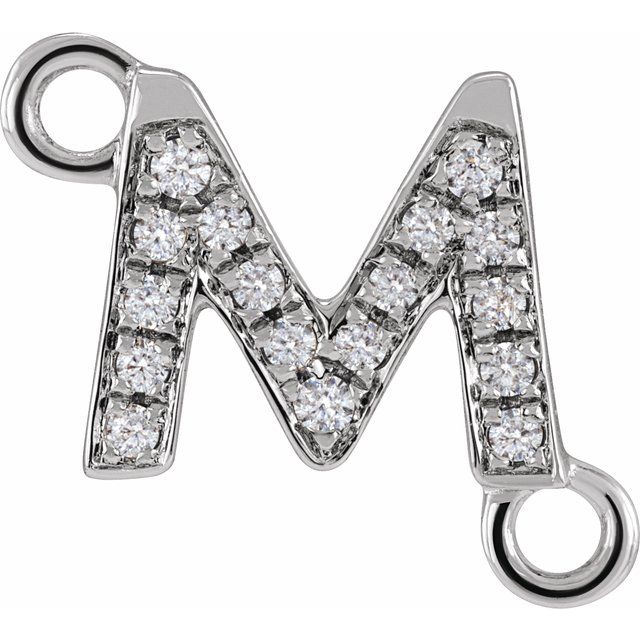 Petite Pavé® .06 CTW Natural Diamond Initial Link