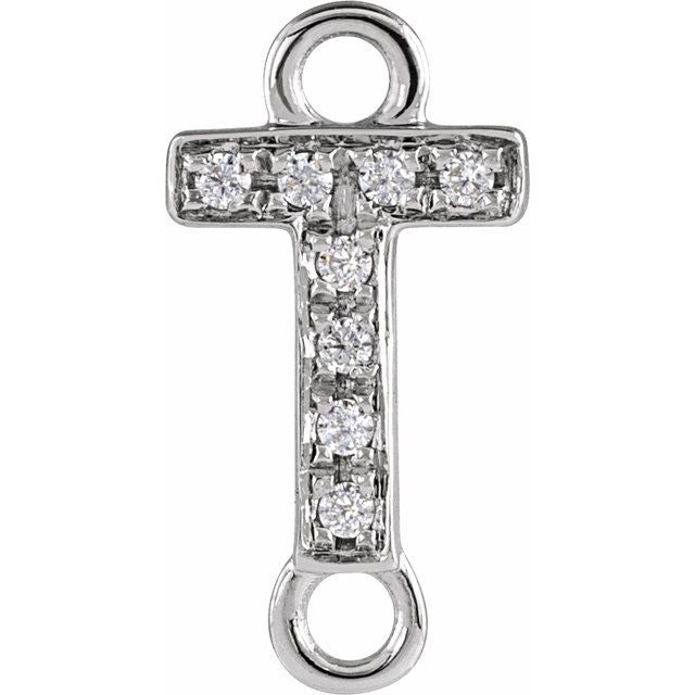 Petite Pavé® .03 CT Natural Diamond Initial Link