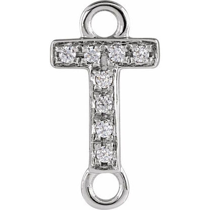 Petite Pavé® .03 CT Natural Diamond Initial Link