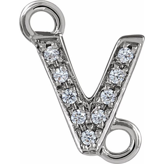 Petite Pavé® .03 CT Natural Diamond Initial Link