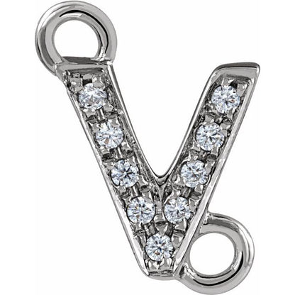 Petite Pavé® .03 CT Natural Diamond Initial Link