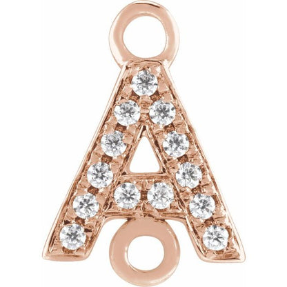 Petite Pavé® .05 CT Natural Diamond Initial Link