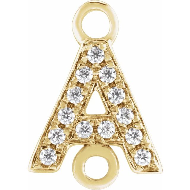 Petite Pavé® .05 CT Natural Diamond Initial Link