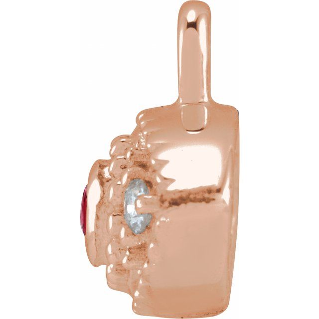 Petite Pavé® Natural Ruby & .01 CTW Natural Diamond Evil Eye Dangle