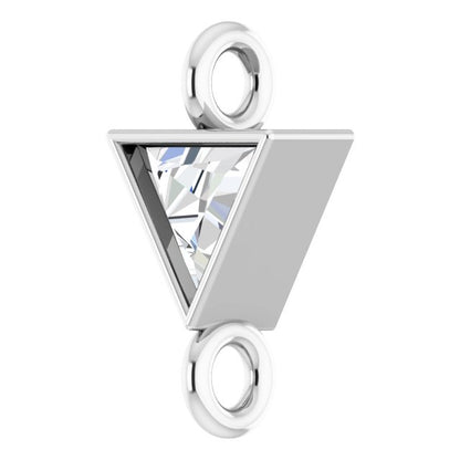 .04 CT Natural Diamond Bezel-Set Link, 3.75 mm x 6.75 mm