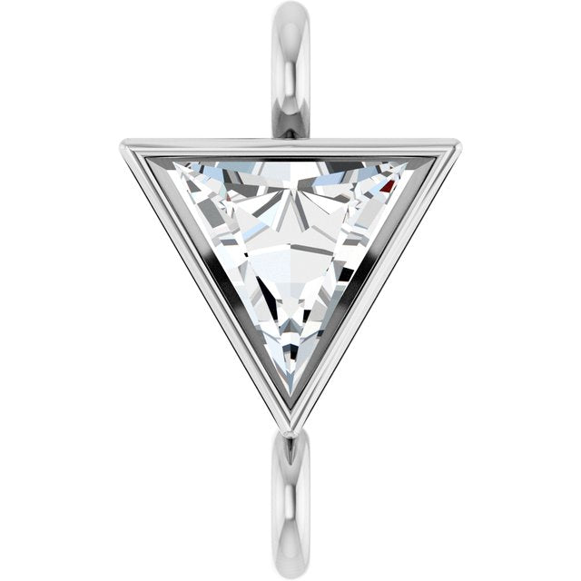 .06 CT Natural Diamond Bezel-Set Link, 4.4 mm x 7.4 mm