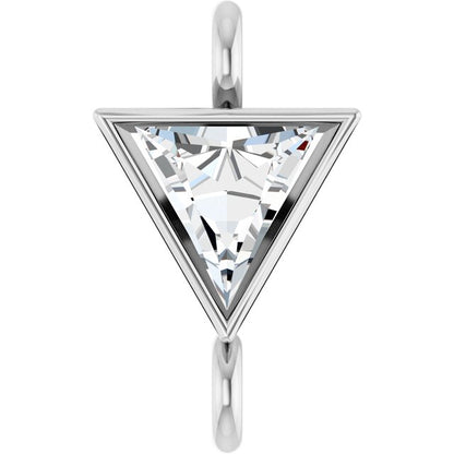.06 CT Natural Diamond Bezel-Set Link, 4.4 mm x 7.4 mm
