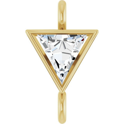 .06 CT Natural Diamond Bezel-Set Link, 4.4 mm x 7.4 mm