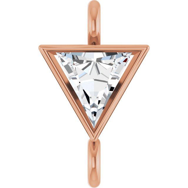 .06 CT Natural Diamond Bezel-Set Link, 4.4 mm x 7.4 mm