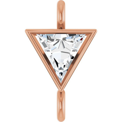 .06 CT Natural Diamond Bezel-Set Link, 4.4 mm x 7.4 mm