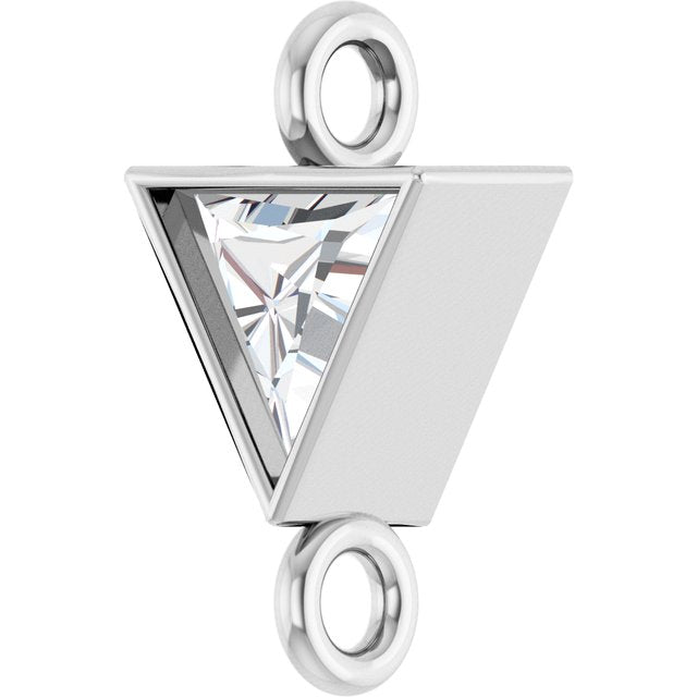 .06 CT Natural Diamond Bezel-Set Link, 4.4 mm x 7.4 mm