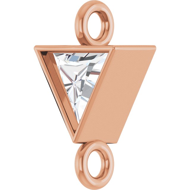 .06 CT Natural Diamond Bezel-Set Link, 4.4 mm x 7.4 mm