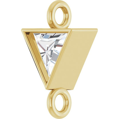 .06 CT Natural Diamond Bezel-Set Link, 4.4 mm x 7.4 mm