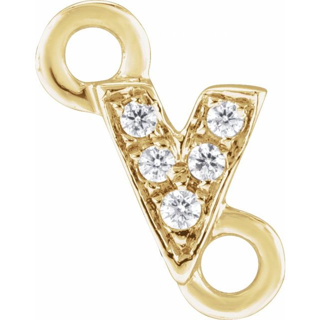Petite Pavé® .015 CTW Natural Diamond Initial Link
