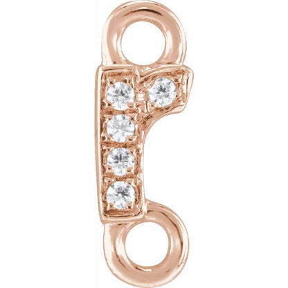 Petite Pavé® .015 CTW Natural Diamond Initial Link