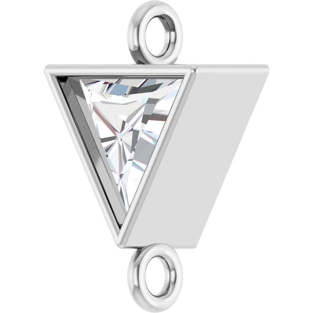 1/6 CT Natural Diamond Bezel-Set Link, 5.8 mm x 8.6 mm