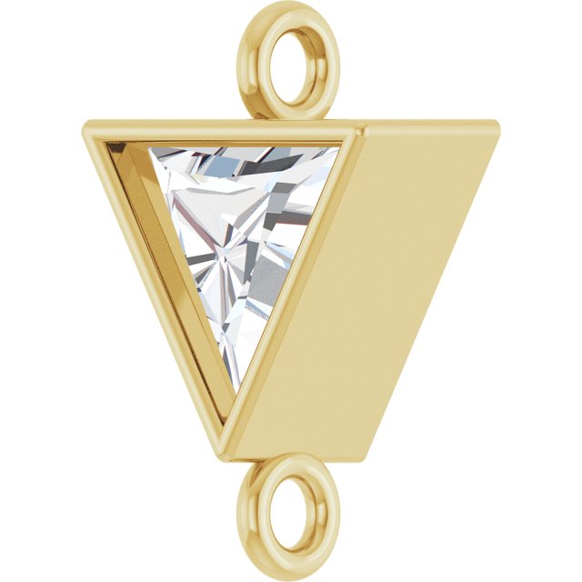 1/6 CT Natural Diamond Bezel-Set Link, 5.8 mm x 8.6 mm