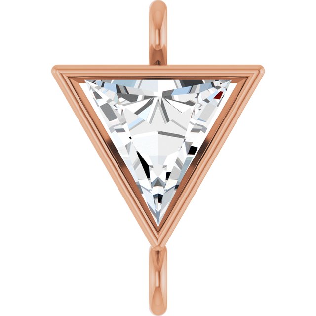 1/6 CT Natural Diamond Bezel-Set Link, 5.8 mm x 8.6 mm